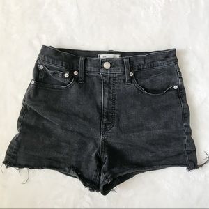 Madewell High Rise Denim Shorts in Black